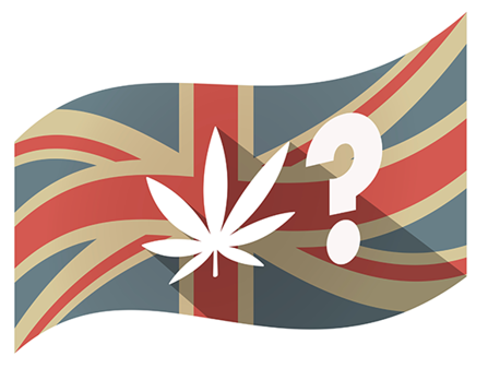 Marijuana and UK flag